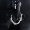Bridal Crystal Rhinestone Earrings And Necklace Set Handmade Geometric Wedding Jewelry For Women