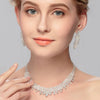 Bridal Crystal Rhinestone Earrings And Necklace Set Handmade Geometric Wedding Jewelry For Women