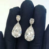 Bridal Drop Shape Copper Earrings With Microinlaid Zircon For Wedding Evening Dress Accessories