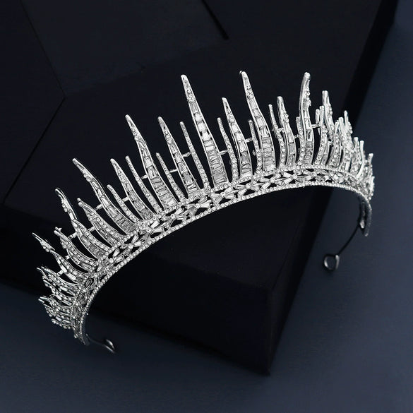 Bridal Hair Accessories Alloy Rhinestone Retro Queen Tiara Highend Headwear Wedding Dress Crown