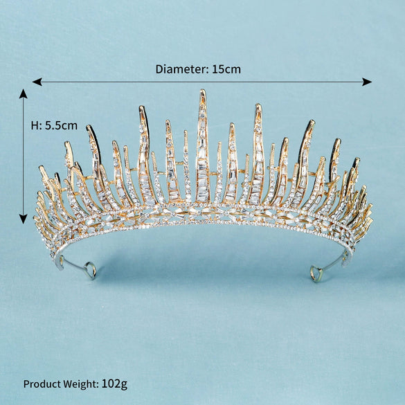Bridal Hair Accessories Alloy Rhinestone Retro Queen Tiara Highend Headwear Wedding Dress Crown