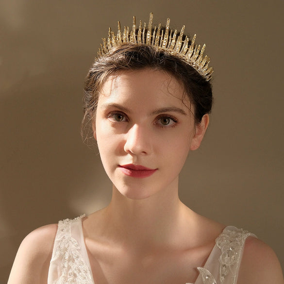 Bridal Hair Accessories Alloy Rhinestone Retro Queen Tiara Highend Headwear Wedding Dress Crown