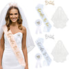 Bridal Hairband Shoulder Strap Veil Badge Suit Satin Alloy Handmade For Wedding