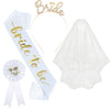 Bridal Hairband Shoulder Strap Veil Badge Suit Satin Alloy Handmade For Wedding