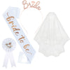 Bridal Hairband Shoulder Strap Veil Badge Suit Satin Alloy Handmade For Wedding
