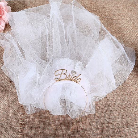 Bridal Hairband Veil Suit Zinc Alloy Electroplated Simple Women's Wedding Headdress Accessories
