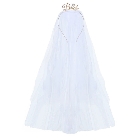 Bridal Hairband Veil Suit Zinc Alloy Electroplated Simple Women's Wedding Headdress Accessories