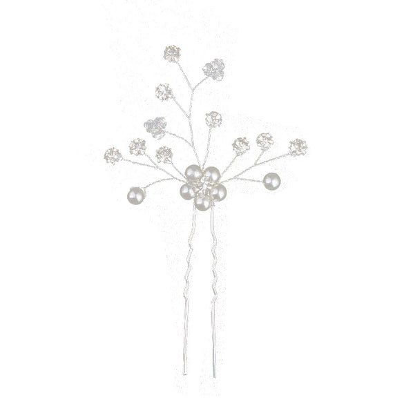 Bridal Hairpin Handmade Pearl Rhinestone U Shaped Hair Accessories