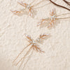 Bridal Hairpin Set With Rhinestone Pearl Leaf U Shaped Hairpin Handmade Hair Accessories
