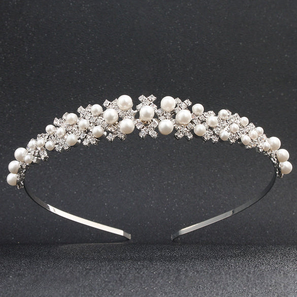 Bridal Headband Alloy Pearl Rhinestone Handmade Women's Accessories