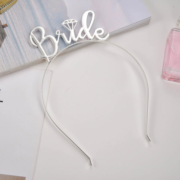 Bridal Headwear Hair Accessories Alloy Letter Style Electroplated Wedding Crown Headband