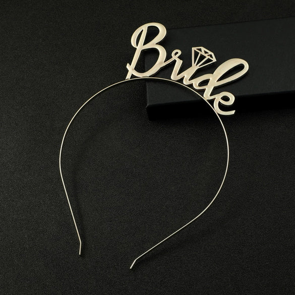 Bridal Headwear Hair Accessories Alloy Letter Style Electroplated Wedding Crown Headband