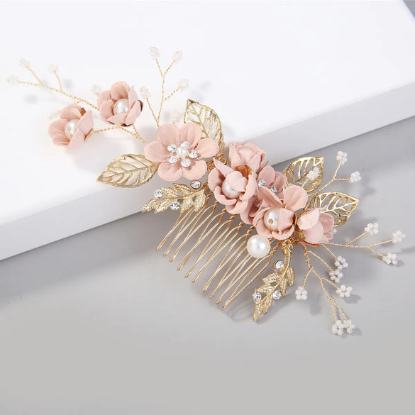 Bridal Headwear New Forest Blue Flower Hair Comb Knot Wedding Accessories