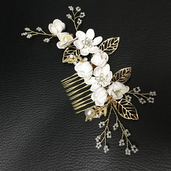 Bridal Headwear New Forest Blue Flower Hair Comb Knot Wedding Accessories