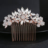 Bridal Jewelry Alloy Flower Hair Comb With Electroplating Treatment