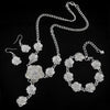 Bridal Jewelry Alloy Flowers Pattern Electroplated Three Piece Set