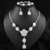 Bridal Jewelry Alloy Flowers Pattern Electroplated Three Piece Set