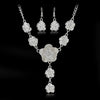 Bridal Jewelry Alloy Flowers Pattern Electroplated Three Piece Set