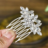 Bridal Jewelry Handmade Rhinestone Marquise Comb With Plaid Pattern For Women