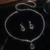 Bridal Jewelry Necklace Earrings Set Rhinestone Diamond Stars Sun And Moon Clouds Cosmic Pattern