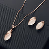 Bridal Jewelry Suit Earrings And Necklace Set For Women And Unisex With Alloy Material Plant Flowers Style Gem Inlaid Design Box Chain