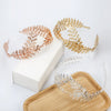Bridal Leaf Headband Metal Baroque Flower Design Electroplated Hair Accessories