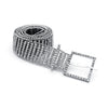 Bridal Metal Waist Chain With Square Buckle And Diamond Design