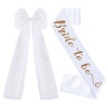Bridal Pearl Bow Hairpin Shoulder Strap Set Polyester Hair Accessories