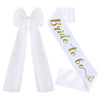 Bridal Pearl Bow Hairpin Shoulder Strap Set Polyester Hair Accessories