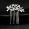 Bridal Rhinestone Hair Comb Leaf Hair Accessory Alloy Electroplated Crystal Headwear For Women