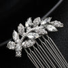 Bridal Rhinestone Hair Comb Leaf Hair Accessory Alloy Electroplated Crystal Headwear For Women
