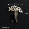 Bridal Rhinestone Hair Comb Leaf Hair Accessory Alloy Electroplated Crystal Headwear For Women