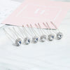 Bridal Rhinestone Hairpin Set Round Elegant Hair Accessories Wedding Party Hair Clip Headdress