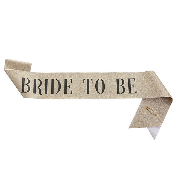 Bridal Shoulder Strap Etiquette Belt Glitter Cloth And Satin Cloth Bronzing Luxury Wedding Decoration