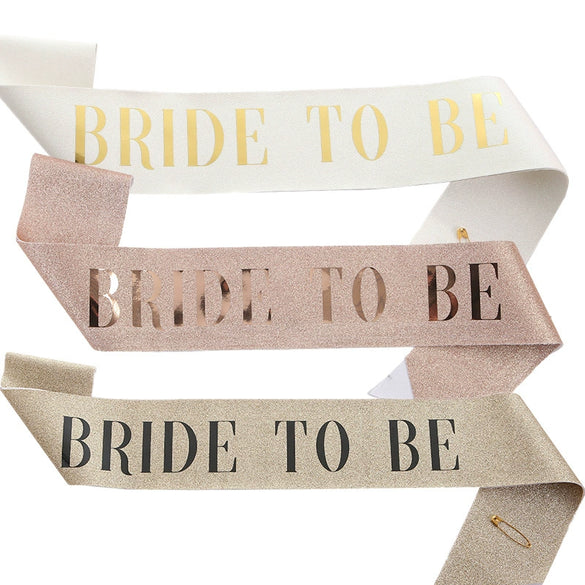 Bridal Shoulder Strap Etiquette Belt Glitter Cloth And Satin Cloth Bronzing Luxury Wedding Decoration