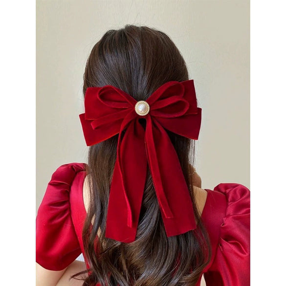 Bridal Toast Bow Hairpin Plush Princess Style Purely Handmade Hair Accessories