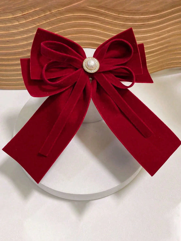 Bridal Toast Bow Hairpin Plush Princess Style Purely Handmade Hair Accessories