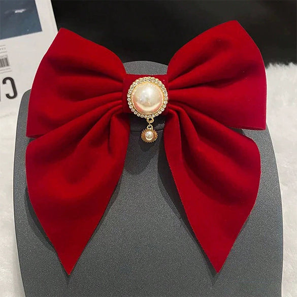 Bridal Toast Bow Hairpin Plush Princess Style Purely Handmade Hair Accessories