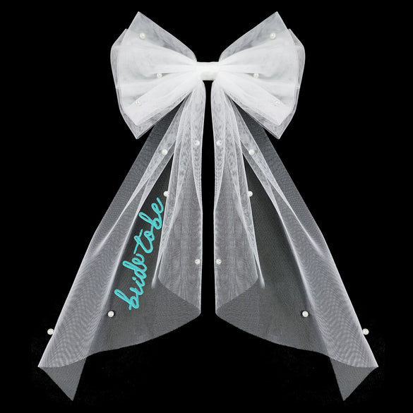 Bridal Veil Shoulder Straps 2Piece Set Satin Embroidered Wedding Accessories