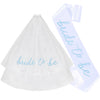Bridal Veil Shoulder Straps 2Piece Set Satin Embroidered Wedding Accessories