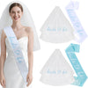 Bridal Veil Shoulder Straps 2Piece Set Satin Embroidered Wedding Accessories