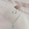 Bride Wedding Jewelry Set Threepiece Set Brilliant Rhinestone Zircon Tears Drop Necklace Earrings Bracelet