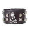 Punk Bracelet Fashion Cowhide Skull Alloy Head Bracelet Rock Cowhide Bracelet Jewelry