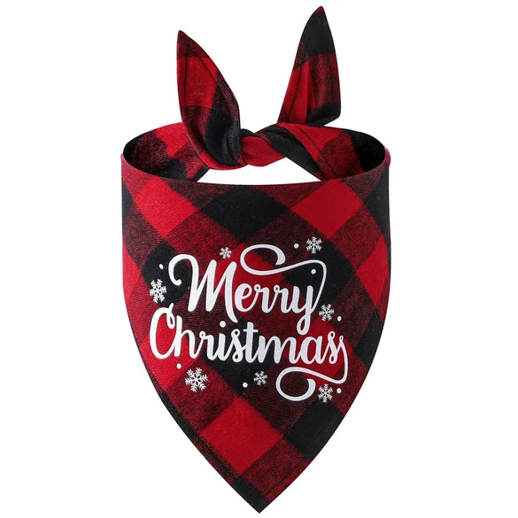 British Style Cotton Christmas Lattice Pet Scarf