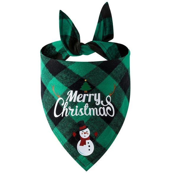 British Style Cotton Christmas Lattice Pet Scarf