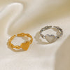 British Style Heart Shape Stainless Steel Plating Open Rings