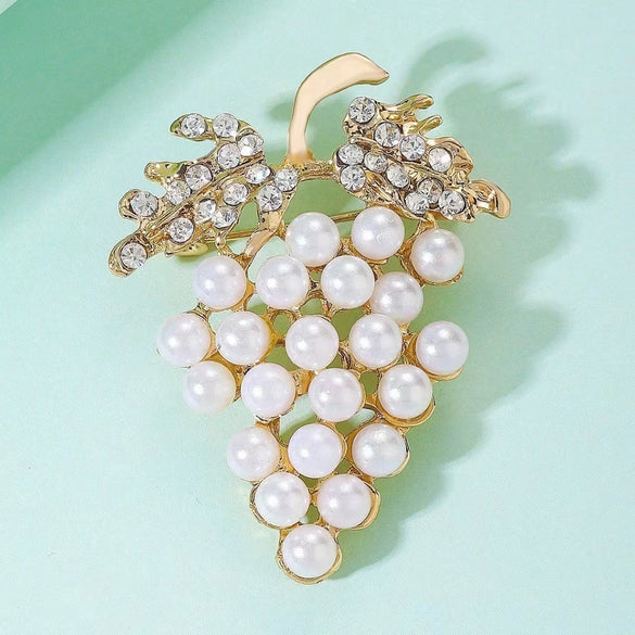 Brooch Alloy Pearl Flower Electroplated Fashion Accessories