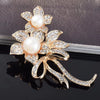 Brooch Alloy Pearl Flower Electroplated Fashion Accessories