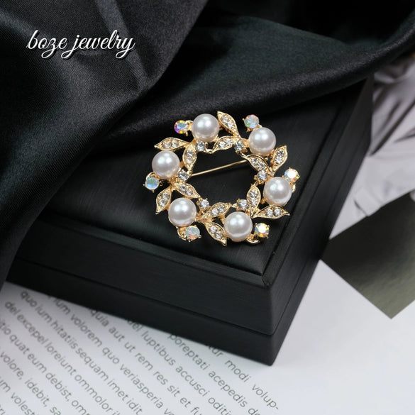 Brooch Alloy Pearl Star Electroplating Fashion Light Luxury Style Accessories