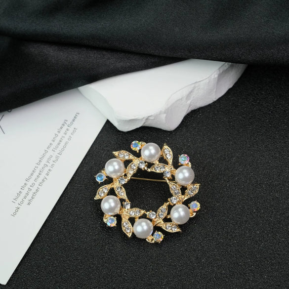 Brooch Alloy Pearl Star Electroplating Fashion Light Luxury Style Accessories